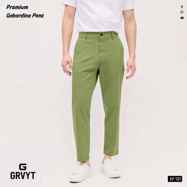 GRVYT Gabardine Pant- Combo of 3 - (Light Olive, Black & Cream) - EF121/122/123 - Image 8