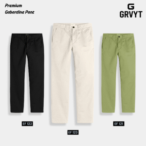 GRVYT Gabardine Pant- Combo of 3 - (Light Olive, Black & Cream) - EF121/122/123
