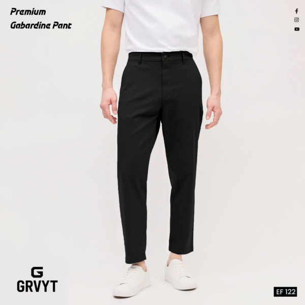 GRVYT Gabardine Pant- Combo of 3 - (Light Olive, Black & Cream) - EF121/122/123 - Image 2