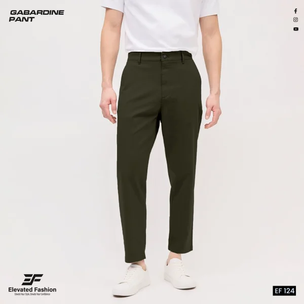 Premium  Gabardine Pant- Combo of 2 - (Deep Olive & Black) - EF-124/125 - Image 2