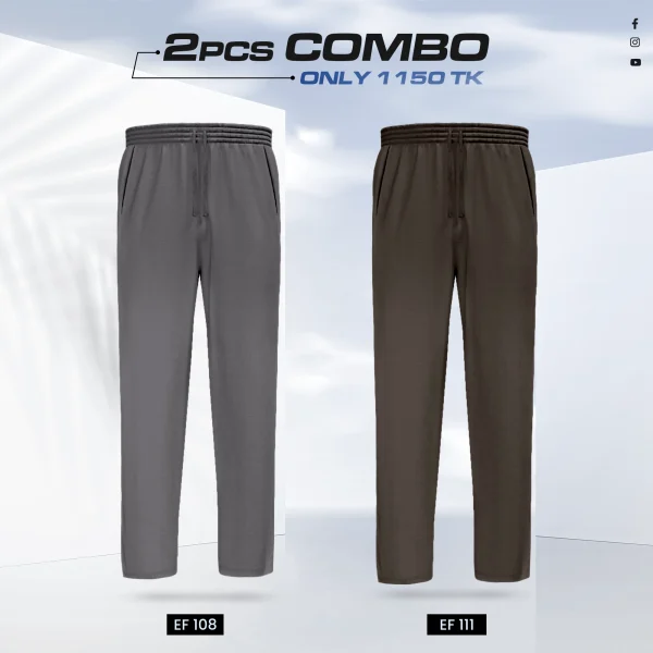 Premium Cotton Trouser- Combo of 2- (Dark Gray & Coffee) - EF108/111