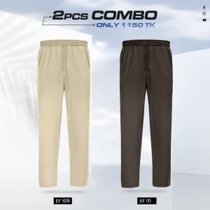 Premium Cotton Trouser- Combo of 2- (Cream & Coffee) - EF109/111