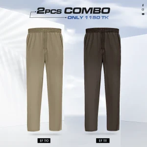 Premium Cotton Trouser- Combo of 2- (Dark Beige & Coffee) - EF110/111