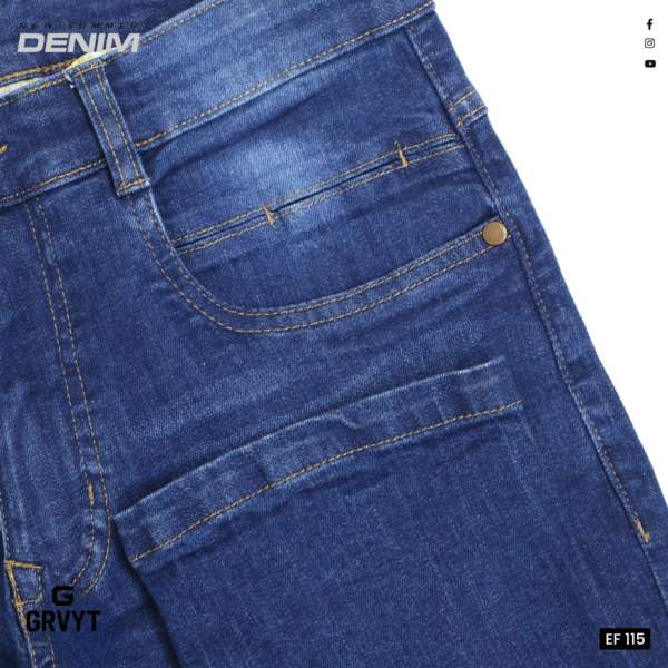 Premium Denim Jeans Pant - (Deep Blue) - EF-115 - Image 3