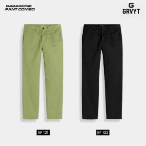 GRVYT Gabardine Pant- Combo of 2 - (Light Olive & Black) - EF121/122
