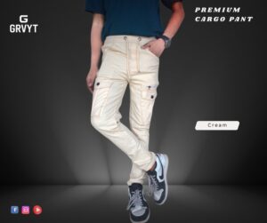 Premium Premium Cargo Pant- (Cream) - GT-106