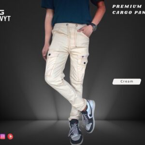 Premium Premium Cargo Pant- (Cream) - GT-106