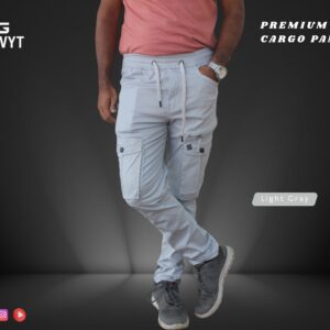 Premium Premium Cargo Pant- (Light Gray) - GT-102