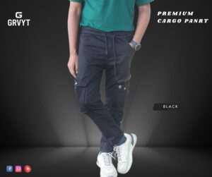 Premium Premium Cargo Pant- (Black) - GT-101