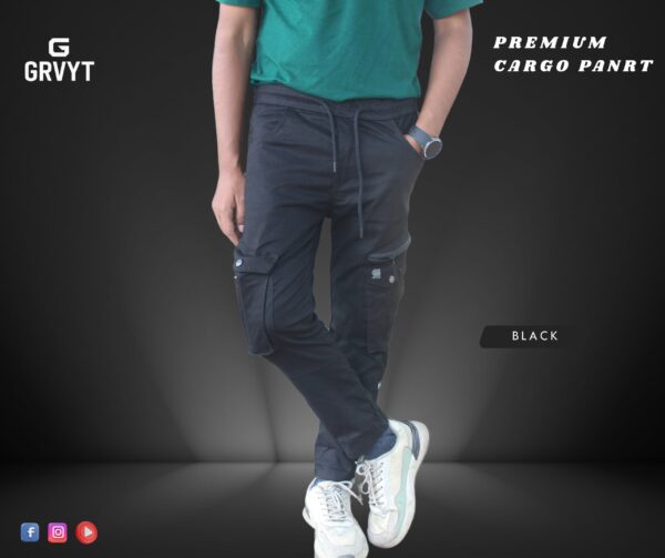 Premium Premium Cargo Pant- (Black) - GT-101